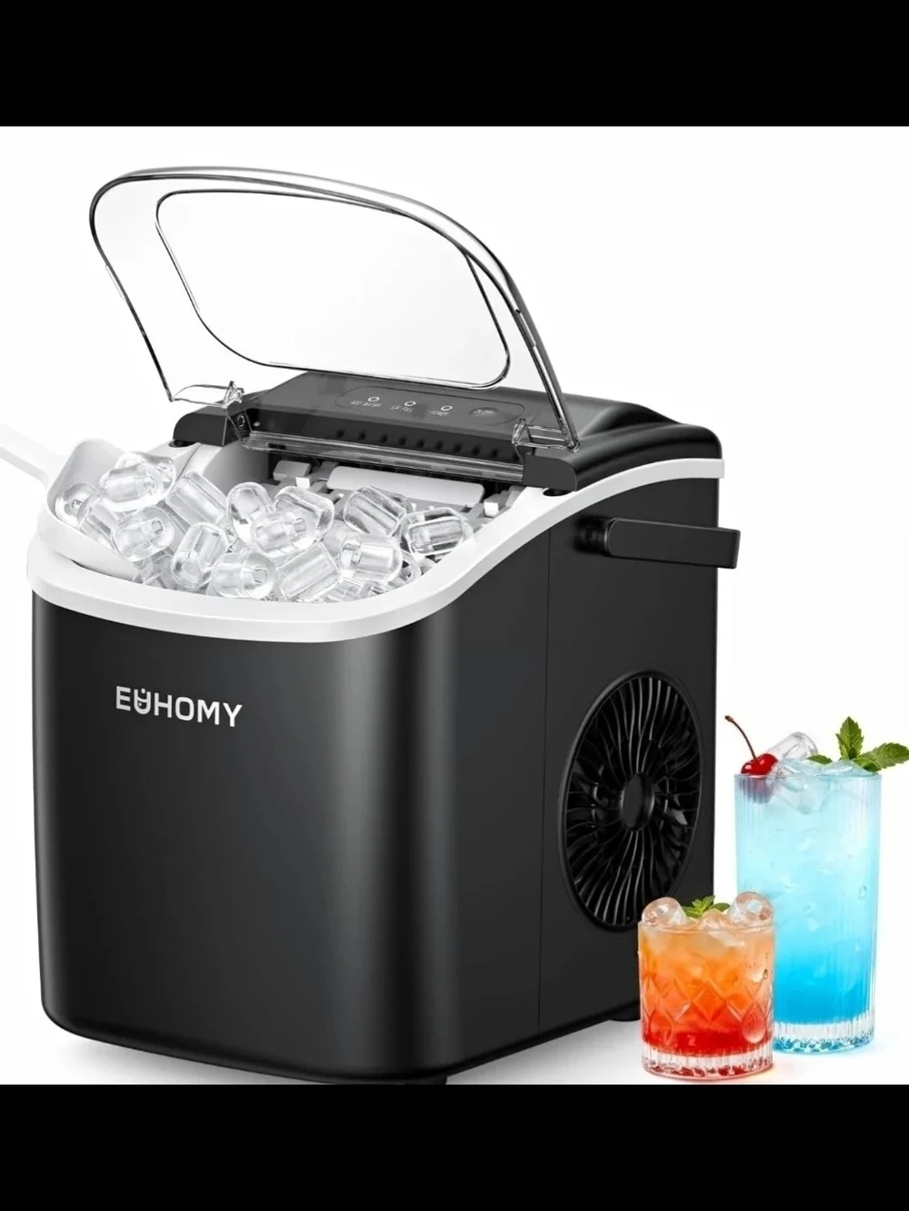 Black Portable Ice Maker Machine
